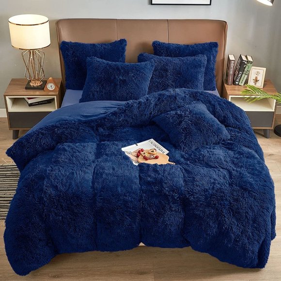 New Plush Duvet Cover Set Luxury Ultra Soft Duvet Cover Set Fluffy Plus…